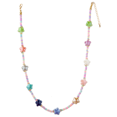 Collar dorado moldeado multicolor de la alambrada 14K con la mariposa/la flor/el corazón/el colgante de Shell/de la estrella