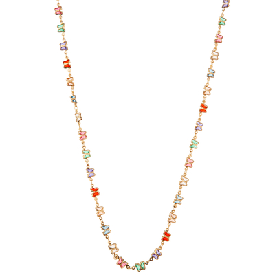 Collar dorado moldeado multicolor de la alambrada 14K con la mariposa/la flor/el corazón/el colgante de Shell/de la estrella