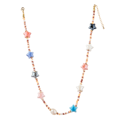 Collar dorado moldeado multicolor de la alambrada 14K con la mariposa/la flor/el corazón/el colgante de Shell/de la estrella