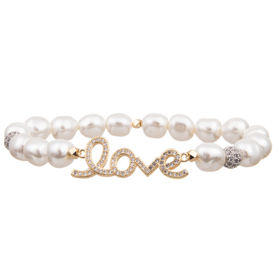 la perla blanca de cristal ideal del regalo que se casa 2023 y el Zircon de cobre amarillo AMAN las pulseras hechas a mano elásticas de las gotas