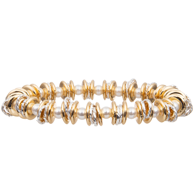 Mezcla de plata Ring Stretchy Handmade Beads Bracelets diseñado especial del oro con la perla de cristal brillante minúscula de 4m m