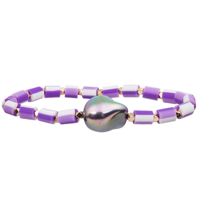 gotas del silicón elásticas con las pulseras hechas a mano de las gotas del multicolor de cristal barroco de la perla