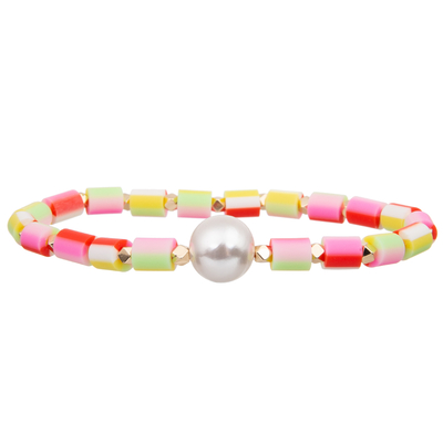 gotas del silicón elásticas con las pulseras hechas a mano de las gotas del multicolor de cristal barroco de la perla