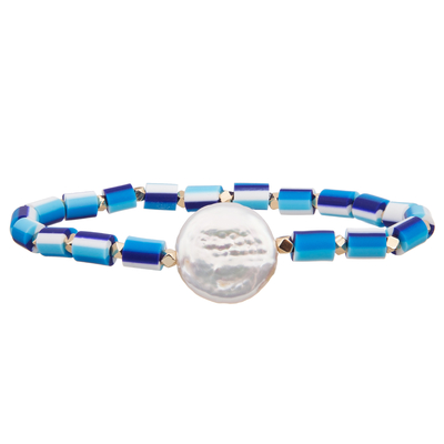 gotas del silicón elásticas con las pulseras hechas a mano de las gotas del multicolor de cristal barroco de la perla