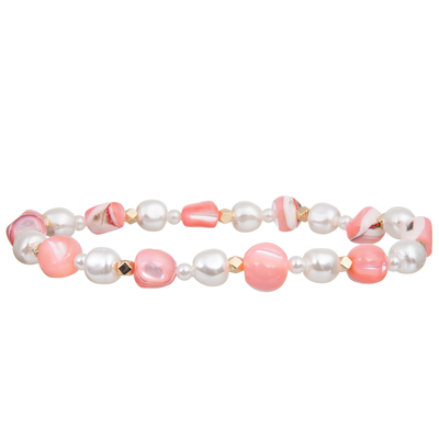 Shell Beads Matched Unshaped colorida natural pulseras hechas a mano de las gotas de la perla de cristal de 6m m y de 4m m
