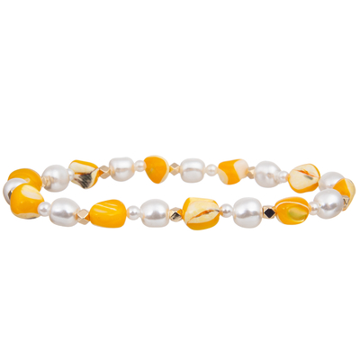 Shell Beads Matched Unshaped colorida natural pulseras hechas a mano de las gotas de la perla de cristal de 6m m y de 4m m
