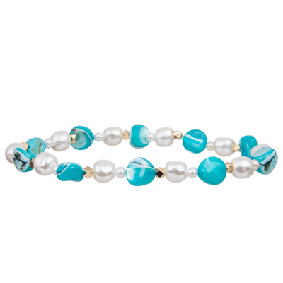 Shell Beads Matched Unshaped colorida natural pulseras hechas a mano de las gotas de la perla de cristal de 6m m y de 4m m