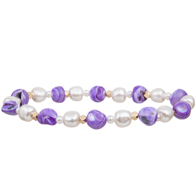 Shell Beads Matched Unshaped colorida natural pulseras hechas a mano de las gotas de la perla de cristal de 6m m y de 4m m
