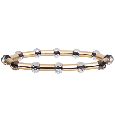 El tubo brillante de cobre amarillo del nuevo oro del estilo 2023 con multicolor hizo frente a Crystal Stretchy Handmade Beads Bracelets