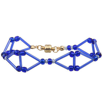 Declaración de triángulo 3D Perlas hechas a mano Brazaletes (naranja/verde/azul)