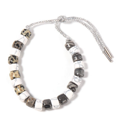 El Forte natural de la piedra y de la mancha de Howlite gotea el estilo clásico de la pulsera para el diario