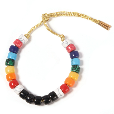 gotas pulsera, multicolor de piedra del Forte de 8m m de la pulsera de la turquesa blanca de la malaquita