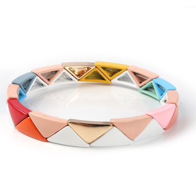 Pulsera multi de la gota de la teja de la pila 3pcs colorida para las mujeres y los hombres