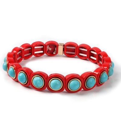 Pulsera multi de la gota de la teja de la pila 3pcs colorida para las mujeres y los hombres