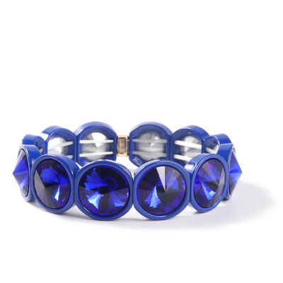 Pulsera hecha a mano de la teja del esmalte del estiramiento, arco iris Crystal Diamond Bead Bracelets
