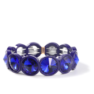 Pulsera hecha a mano de la teja del esmalte del estiramiento, arco iris Crystal Diamond Bead Bracelets