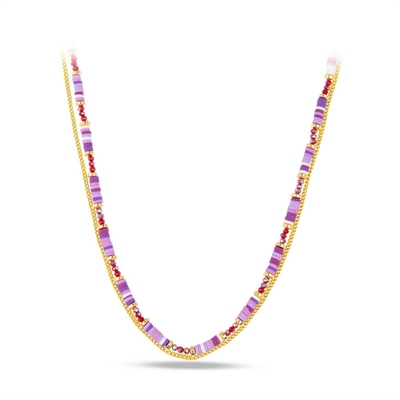 Heishi multicolor gotea el collar, collar de cadena del metal de la muchacha de la playa