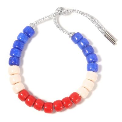 Pulsera de las gotas del Forte de la joyería del kc, blancas de los E.E.U.U. y azules pulseras moldeadas rojas