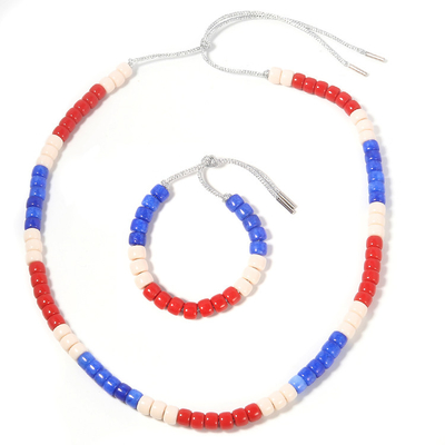 Pulsera de las gotas del Forte de la joyería del kc, blancas de los E.E.U.U. y azules pulseras moldeadas rojas