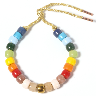Las gotas del Forte del arco iris que la pulsera 8m m gotea el oro real 18k platearon de cobre amarillo