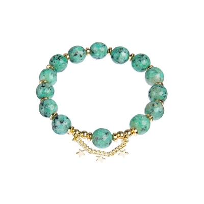 pulsera de piedra goteada paz interna de 8m m alrededor de la forma para la yoga