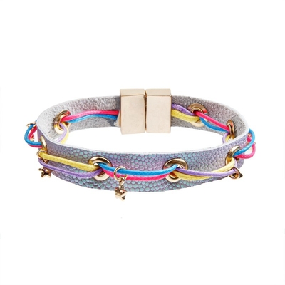 Color de cuero de Mulit de la pulsera de la hebilla del imán elegante para la chica joven