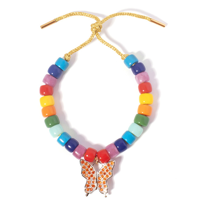 Mariposa de piedra natural del zircon del multicolor de las pulseras 22g de la gota del Forte