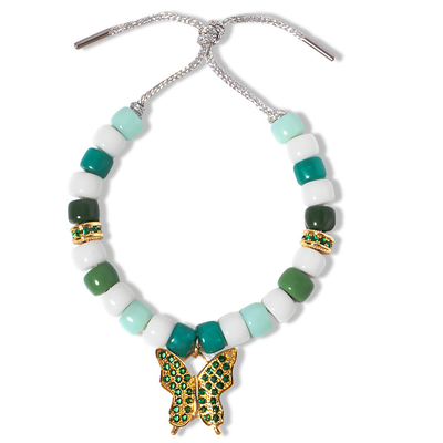 Material amistoso verde del OEM Eco de la pulsera de la gota del Forte del encanto de la mariposa
