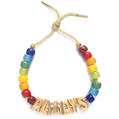 La letra inicial que el Forte bohemio del nombre gotea la pulsera con el oro 14k plateó las gotas de cobre amarillo