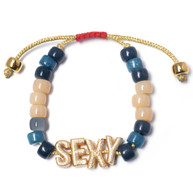 Pulsera de nylon de la gota de la letra de la amistad del oro del OEM con el corchete ajustable de la trenza