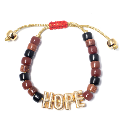 Pulsera de nylon de la gota de la letra de la amistad del oro del OEM con el corchete ajustable de la trenza