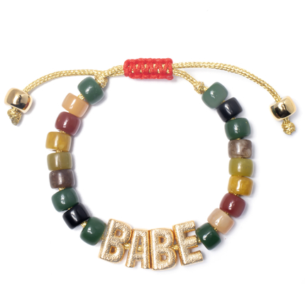 Pulsera de nylon de la gota de la letra de la amistad del oro del OEM con el corchete ajustable de la trenza