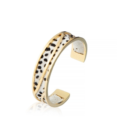 Puños de cuero hechos a mano cambiables reales, pulsera plateada oro ahuecada del puño