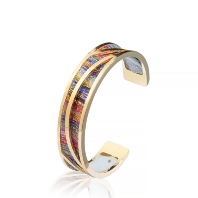 Integre la moda plateada oro de Boho Bohemia del brazalete de la pulsera del puño del arco iris