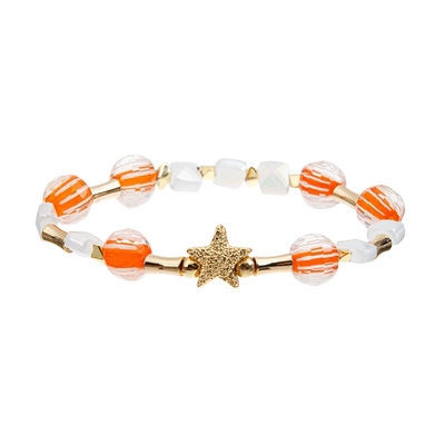 Regalo de cumpleaños hecho a mano Crystal Bracelets elástico, pulsera de la gota de la estrella para la muchacha del rock