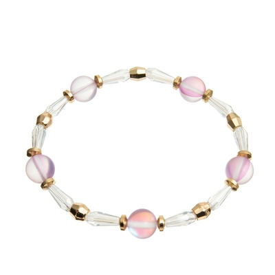 Claro de luna de cristal de una sola capa Crystal Bracelets For Daily Wear elástico