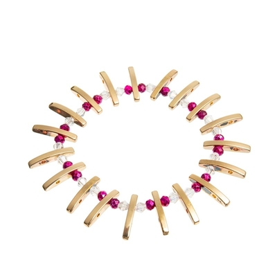 Mujeres de Crystal Bead Stretch Bracelets For del vidrio de la piedra de la irregularidad