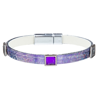 Servicio de cuero hecho a mano púrpura del ODM del OEM de la pulsera del nudo cuadrado