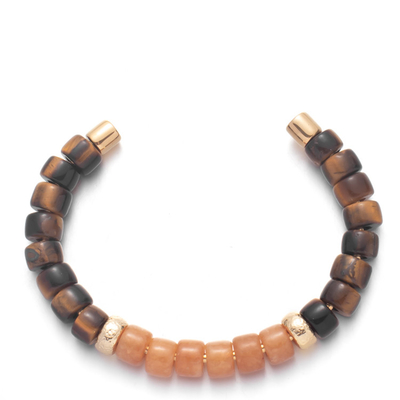 brazaletes moldeados hechos a mano del 18.5cm, 30g marrón Tiger Eye Bangle