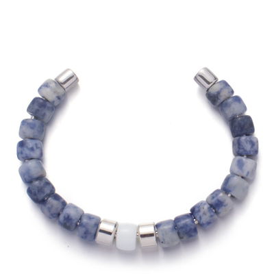 brazaletes moldeados hechos a mano con sangre azul Sterling Silver Plated de 8m m