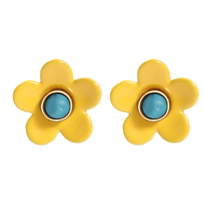 Pendientes 5g/Pair del esmalte de la flor del ODM del OEM coloridos para las mujeres