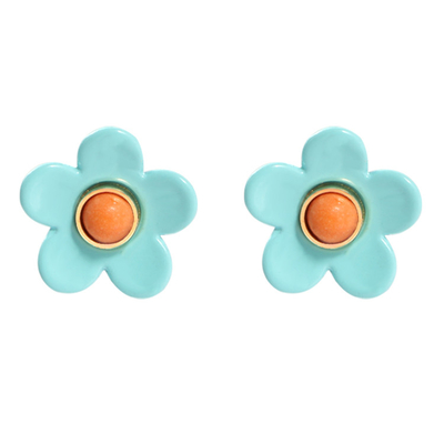 Pendientes 5g/Pair del esmalte de la flor del ODM del OEM coloridos para las mujeres