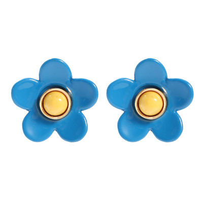 Pendientes 5g/Pair del esmalte de la flor del ODM del OEM coloridos para las mujeres