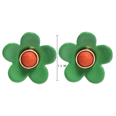 Pendientes 5g/Pair del esmalte de la flor del ODM del OEM coloridos para las mujeres