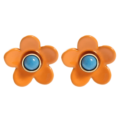 Pendientes 5g/Pair del esmalte de la flor del ODM del OEM coloridos para las mujeres
