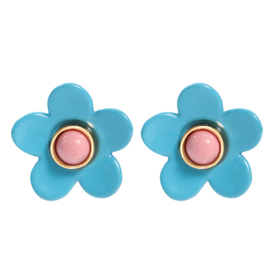Pendientes 5g/Pair del esmalte de la flor del ODM del OEM coloridos para las mujeres