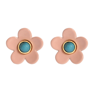 Pendientes 5g/Pair del esmalte de la flor del ODM del OEM coloridos para las mujeres