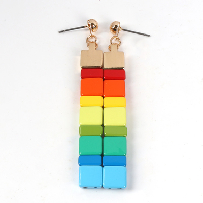 el arco iris cuadrado de 70m m goteó la forma de la secuencia de los pendientes para el desgaste diario
