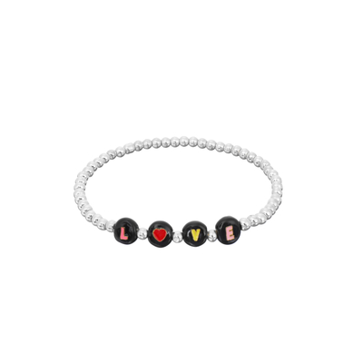 la pulsera moldeada de la letra de 3m m, nombre goteó el oro de las pulseras blanco y negro