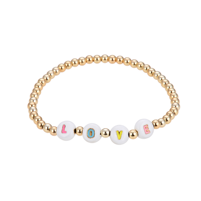 la pulsera moldeada de la letra de 3m m, nombre goteó el oro de las pulseras blanco y negro